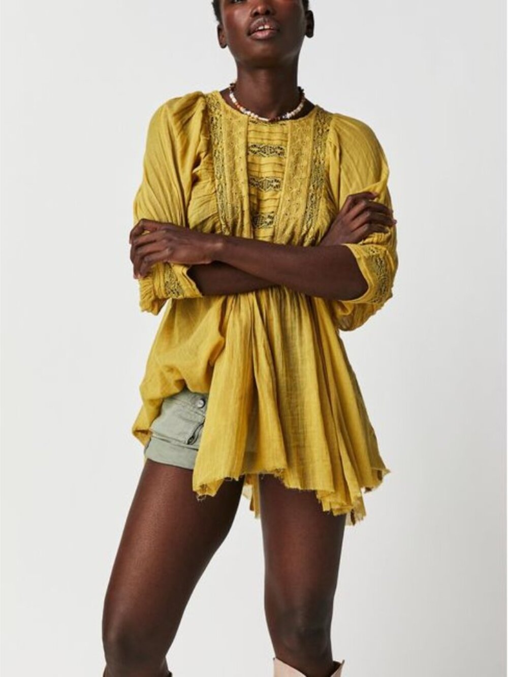 NWOT Free People Fp One Finley Tunic in Dried Palm